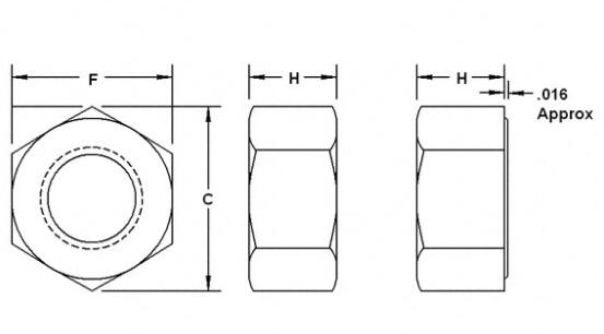 ASTM A194-2HM A194-2H A194-4 A194-7 A194-7M Nuts nặng Hex với cacbon và thép hợp kim PTFE Đen / Kẽm / H.D.G 1/2 ~ 4 0