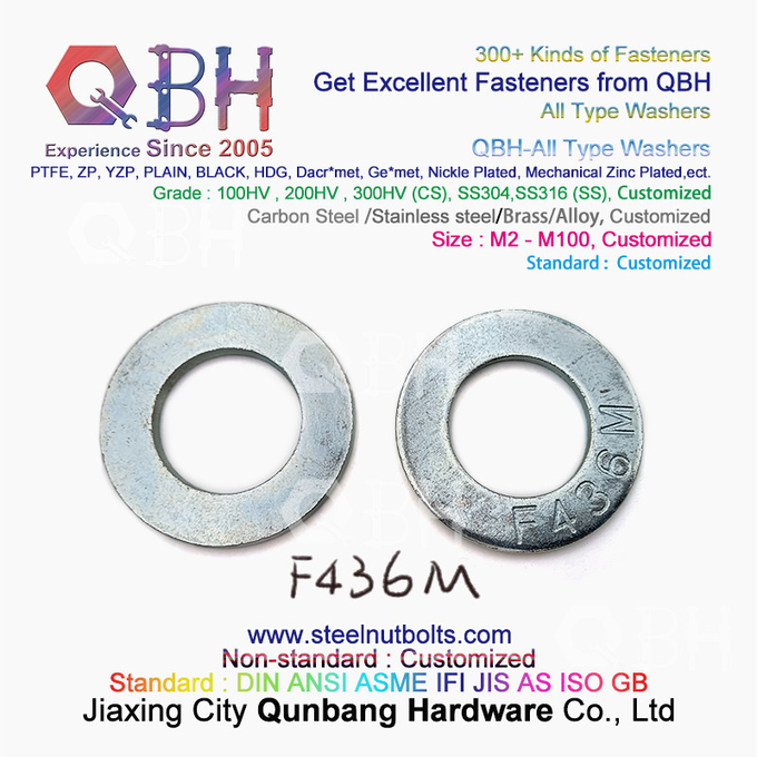 QBH DIN125 DIN127 F436 F436M F959 F959M DIN434 DIN436 NFE25-511 Tất cả các loại Vòng đệm phẳng hình tròn thon có răng hình tròn 4