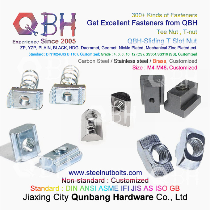 Cấu trúc khung nhôm công nghiệp QBH 4040 Series T Loại búa T-Khe cắm Đai ốc trượt T-Nuts 3