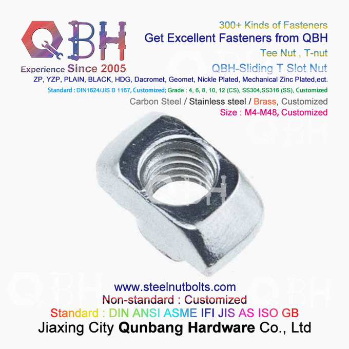 Cấu trúc khung nhôm công nghiệp QBH 4040 Series T Loại búa T-Khe cắm Đai ốc trượt T-Nuts 0